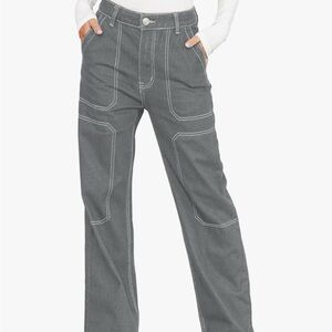 Wide Leg Gray Pants